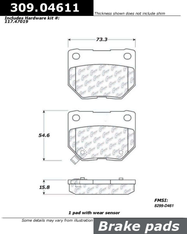 Stop Tech / Power Slot 309.04611 Brake pad set